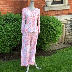 Garnet Hill Asian Wrap Organic Cotton Pajamas Med